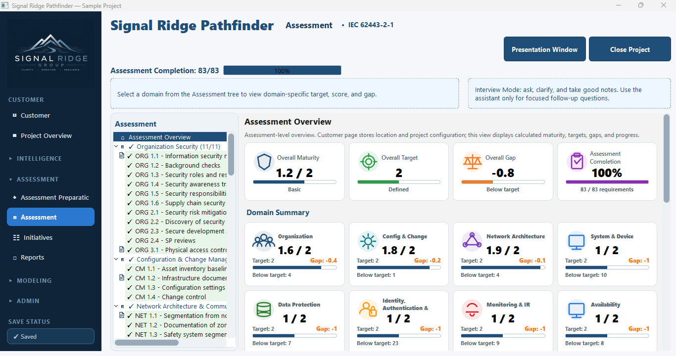 Pathfinder assessment workspace